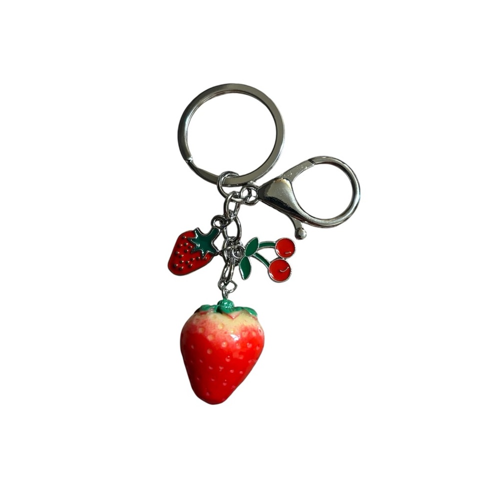 Strawberry and Cherry Keychain